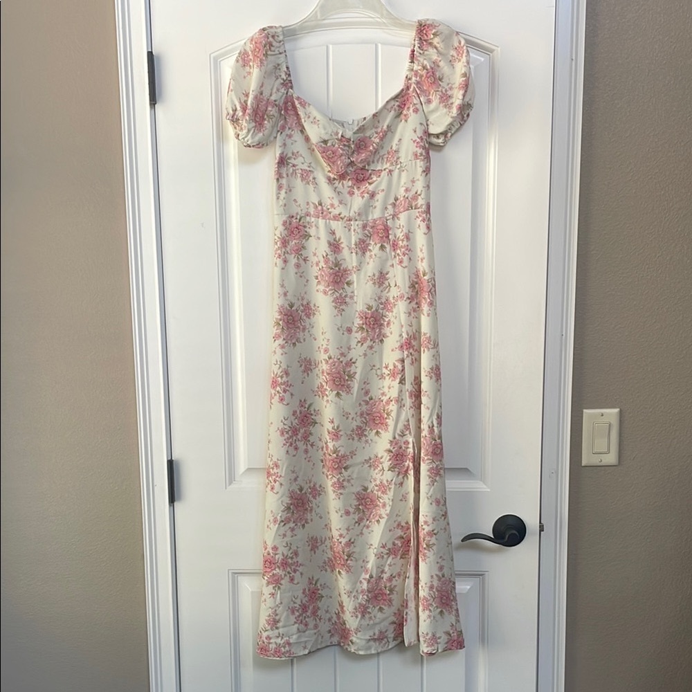 Floral Puff Sleeve Maxi Dress